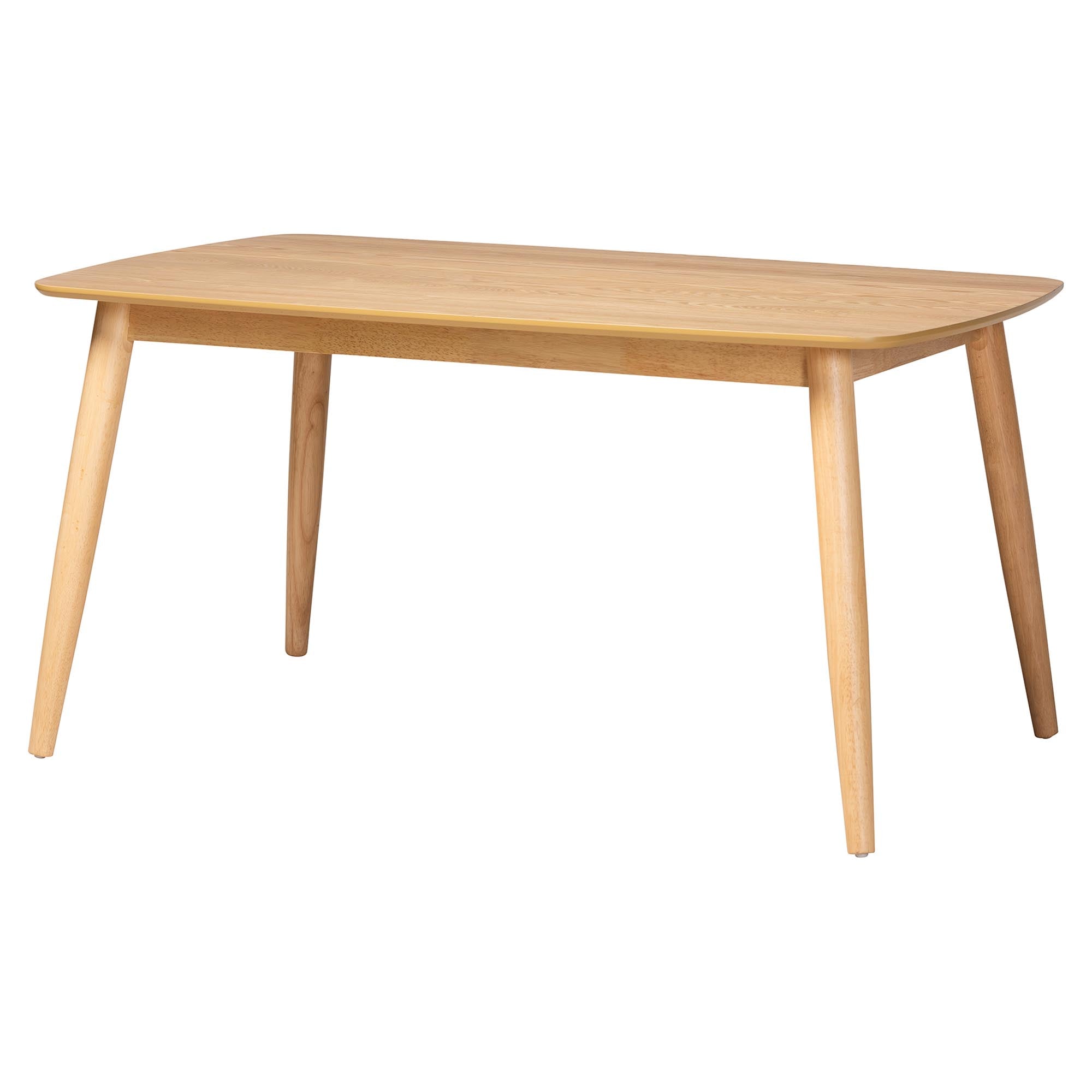 Emily 5-Piece Dining Set - Solid Wood Rectangular Table with Boucle Upholstered Chairs, Mid-Century Modern Dining Furniture for Kitchen or Dining Room, and