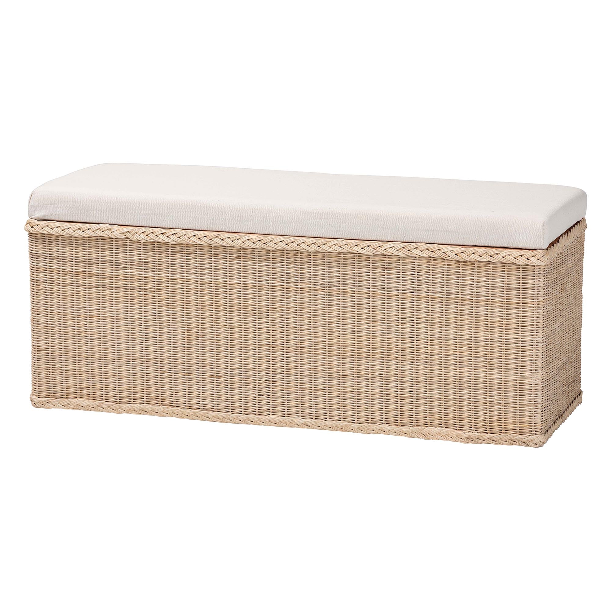 Bali & Pari Barid Braided Rattan Storage Bench