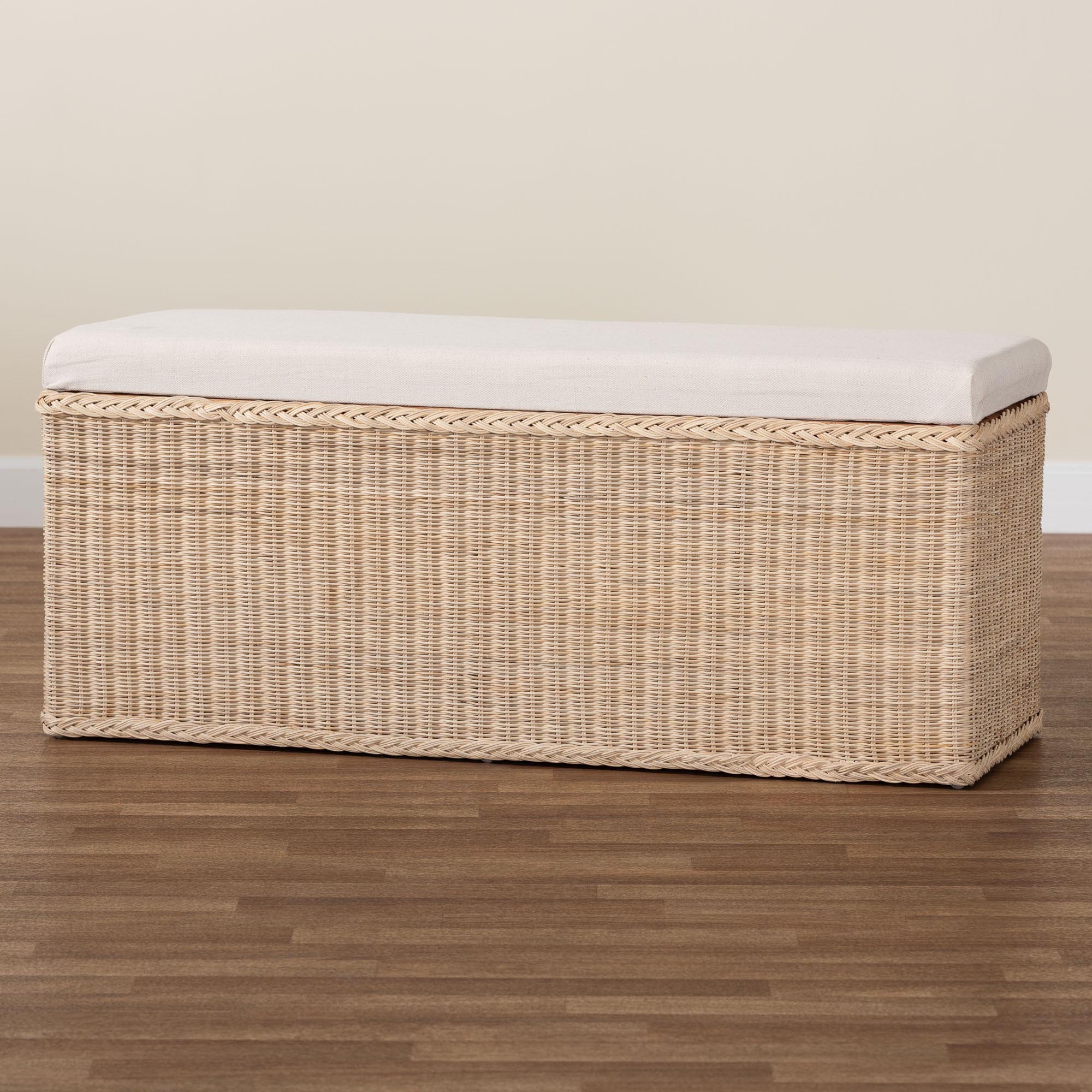 Bali & Pari Barid Braided Rattan Storage Bench