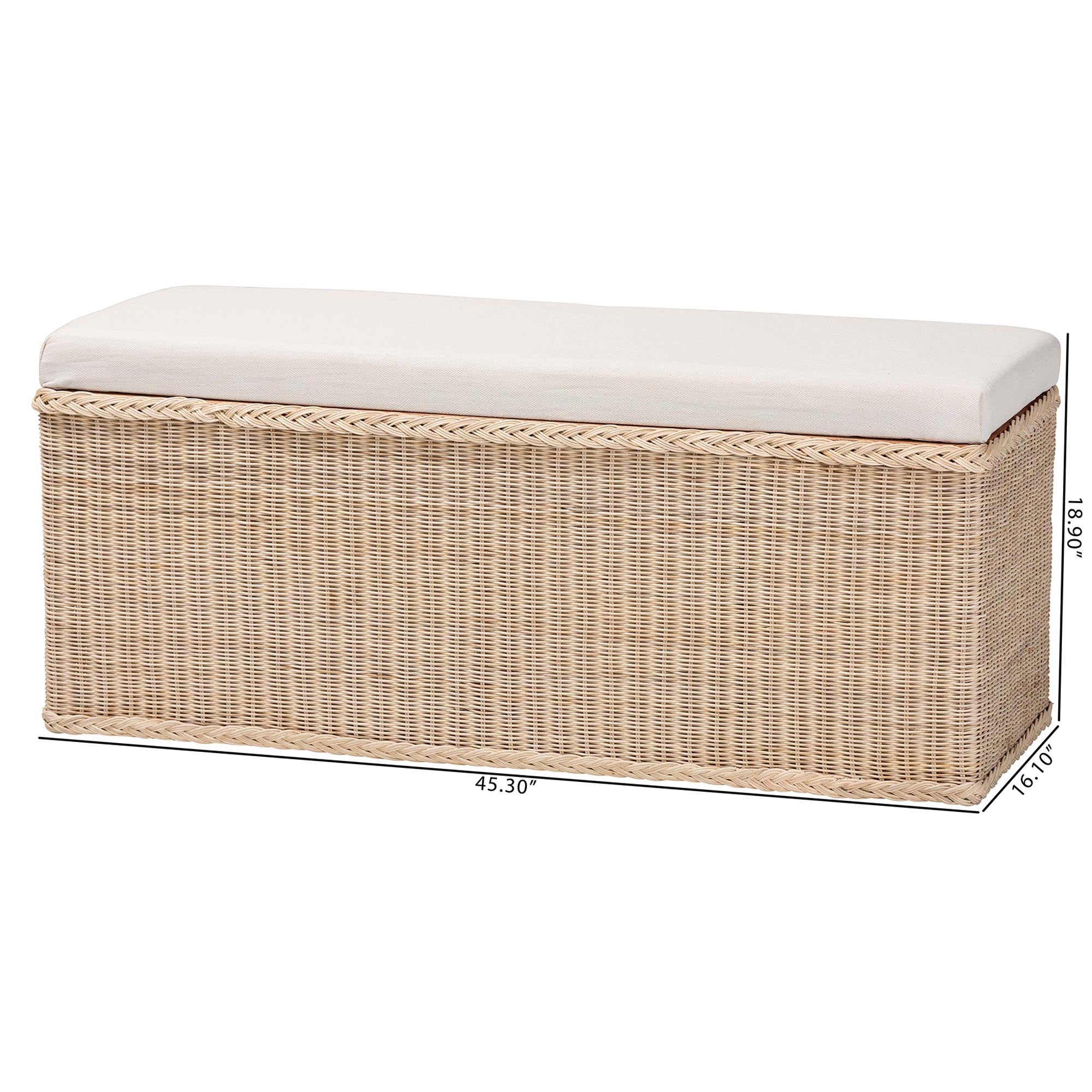 Bali & Pari Barid Braided Rattan Storage Bench