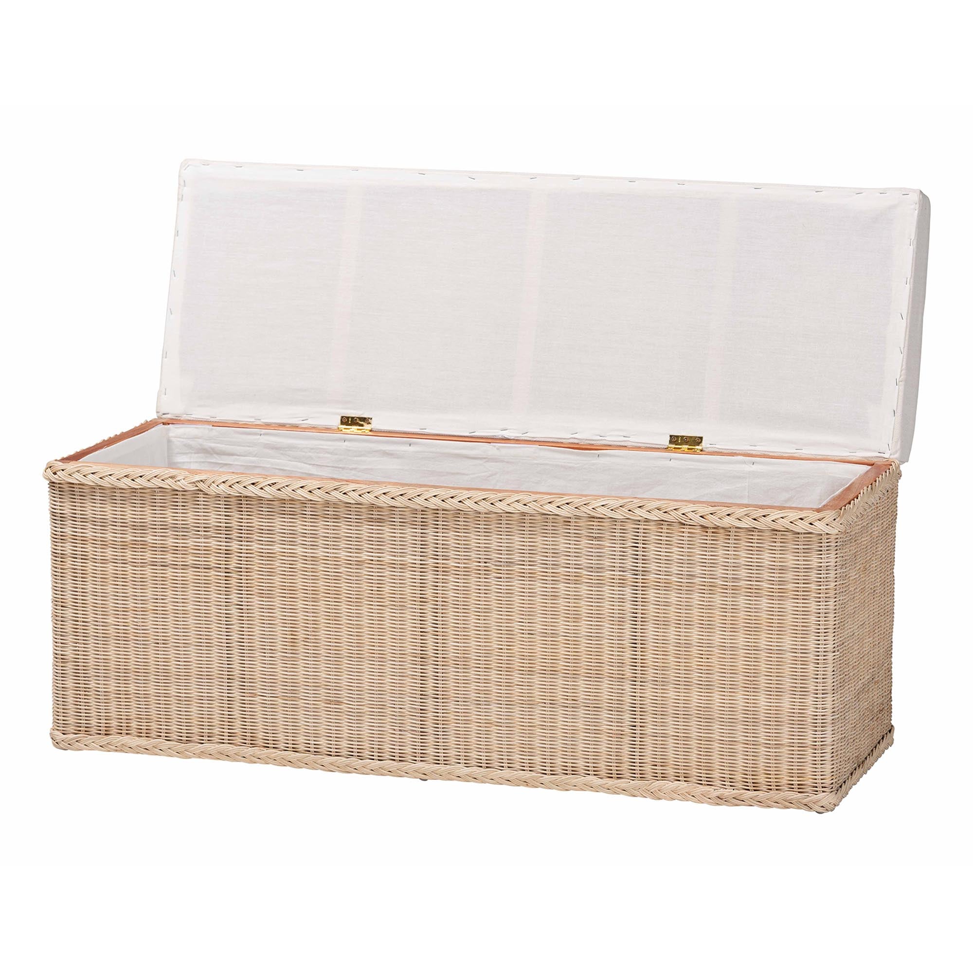 Bali & Pari Barid Braided Rattan Storage Bench