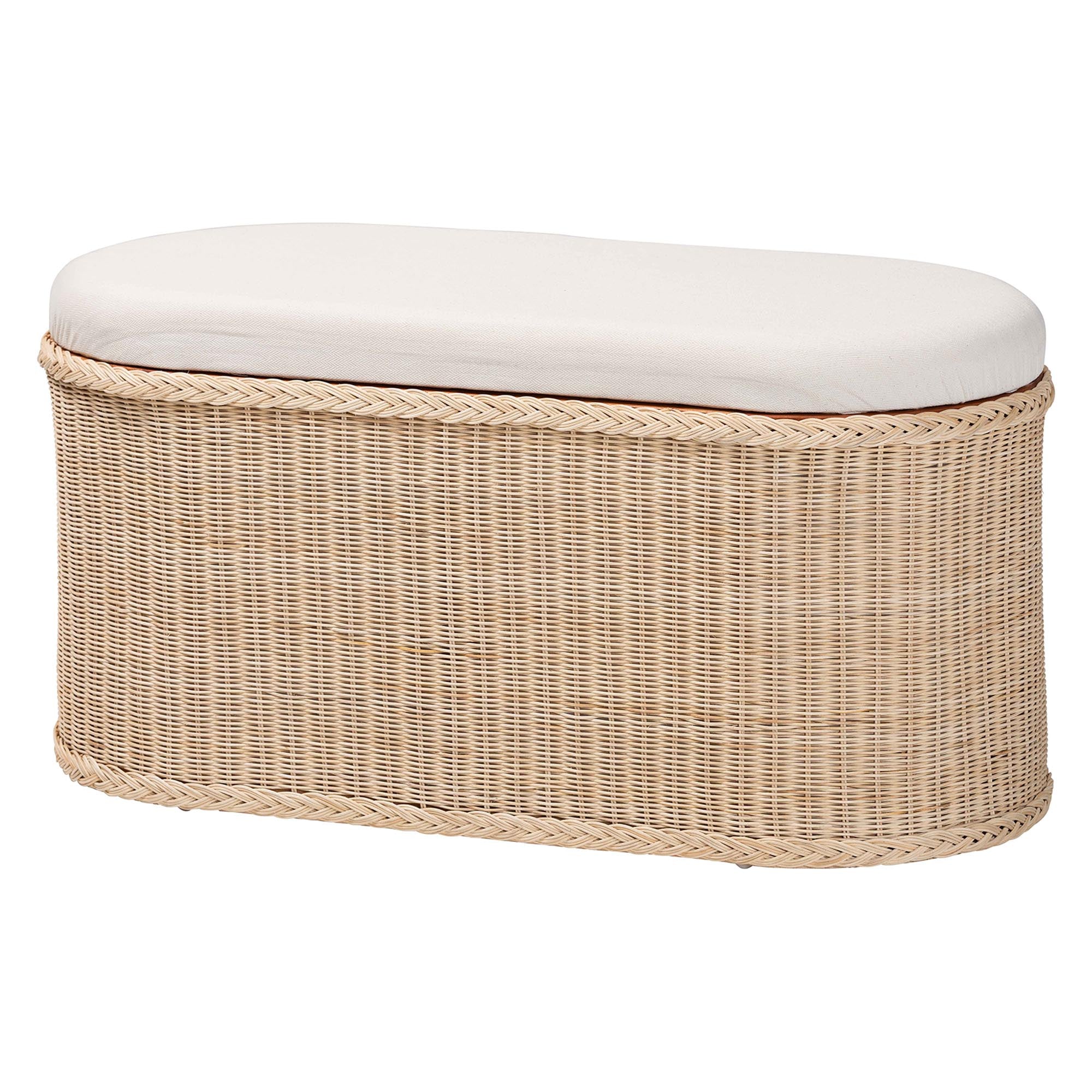 Bali & Pari Barid Braided Rattan Storage Bench
