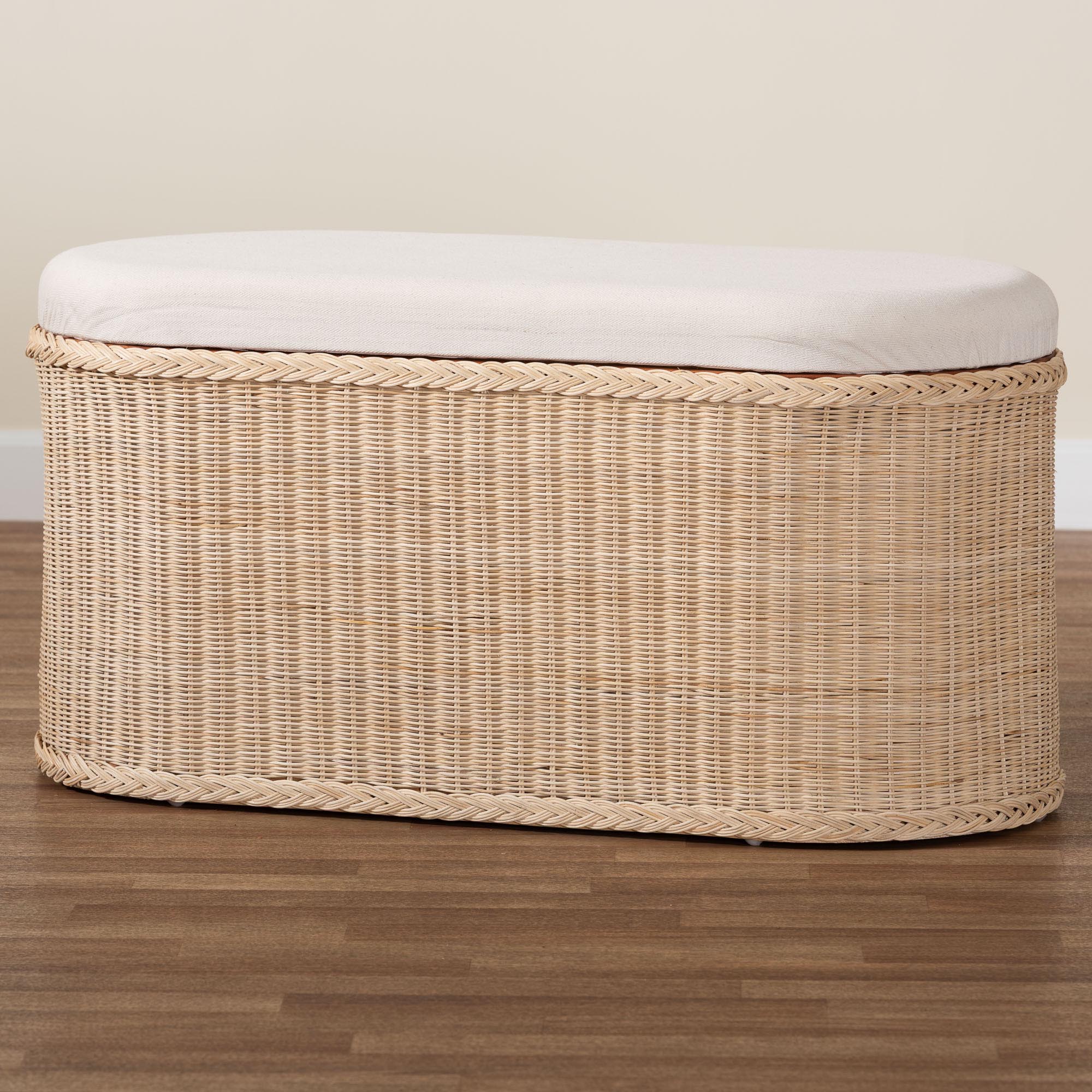 Bali & Pari Barid Braided Rattan Storage Bench