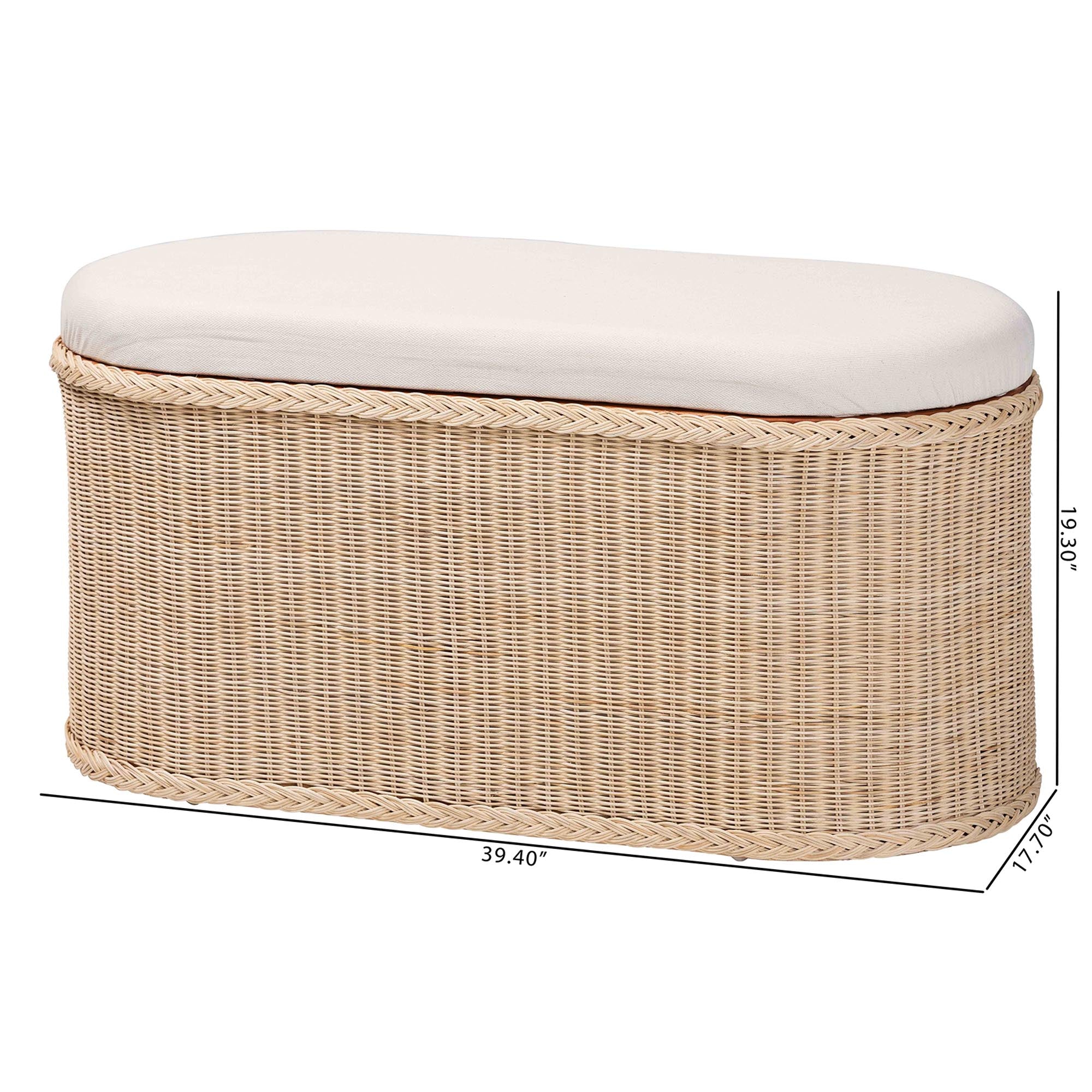 Bali & Pari Barid Braided Rattan Storage Bench