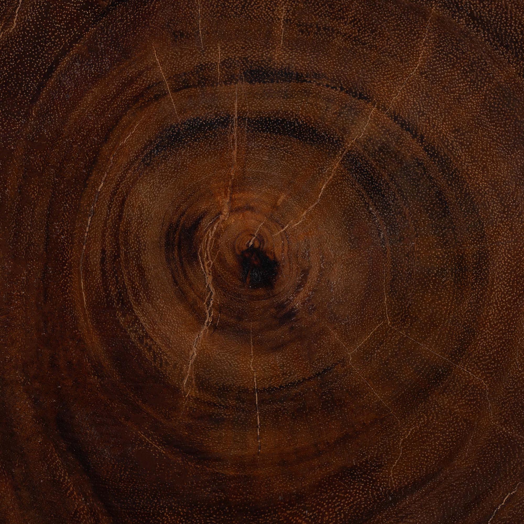 bali & pari Fuchsia Hand-carved Suar Wood Side Table - Round Sculptural Accent Table with Wave Design, Modern Boho Rustic Style for Living Room or Bedroom