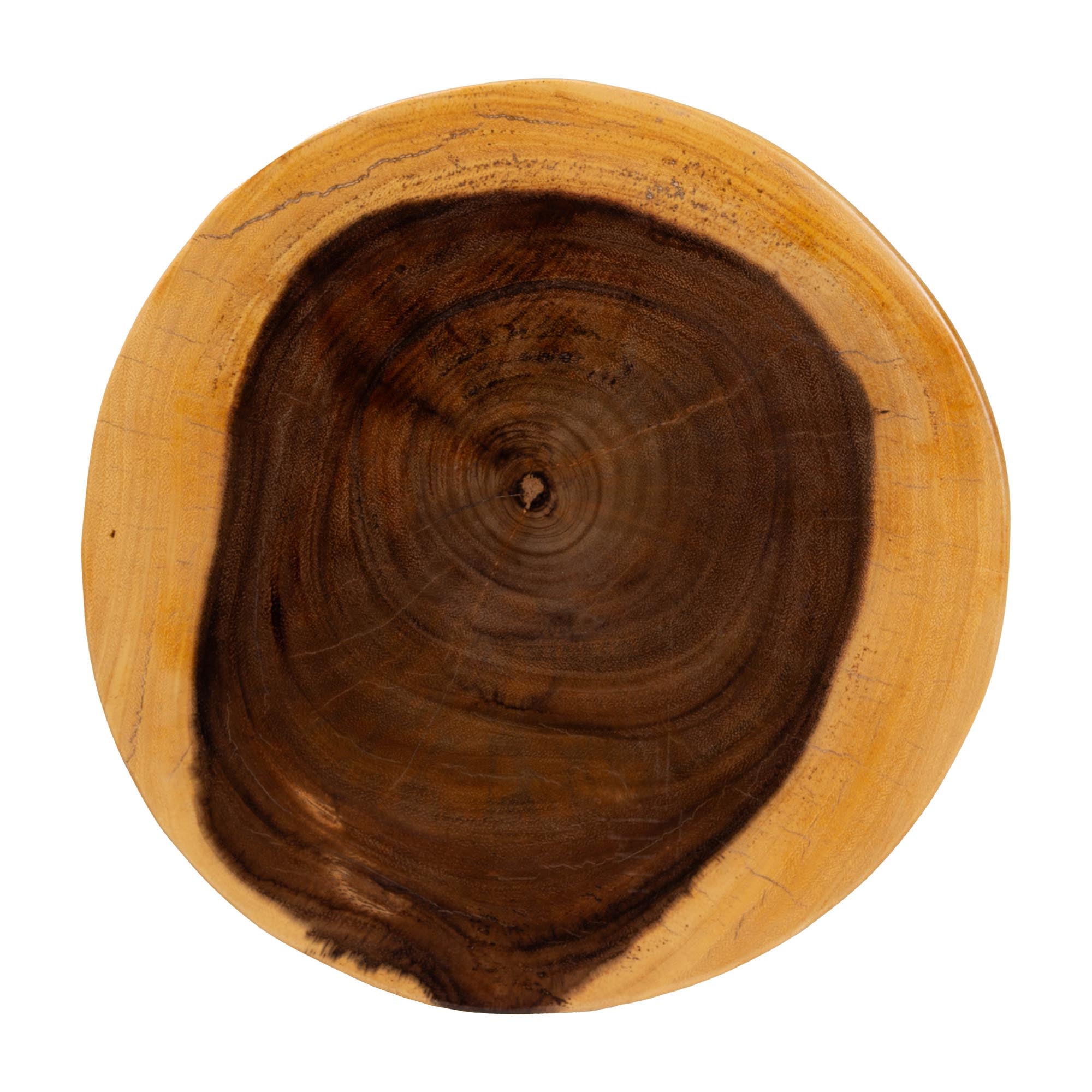 bali & pari Kaseko Hand-carved Suar Wood Side Table - Sculptural Accent Table with Open Work Design, Modern Boho Style for Living Room or Bedroom