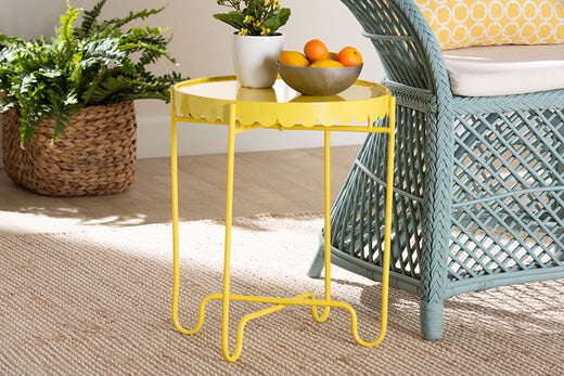 Laverne Yellow Metal Side Table