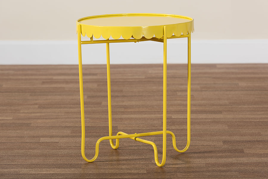 Laverne Yellow Metal Side Table