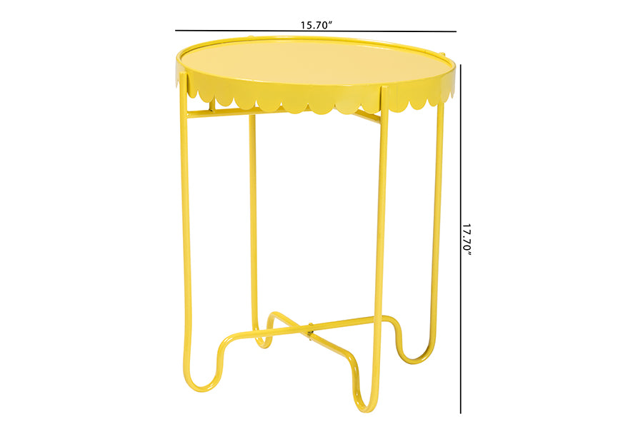 Laverne Yellow Metal Side Table