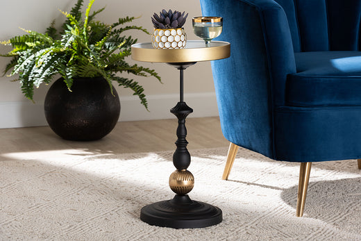Javion Modern Glam Round Accent Side Table