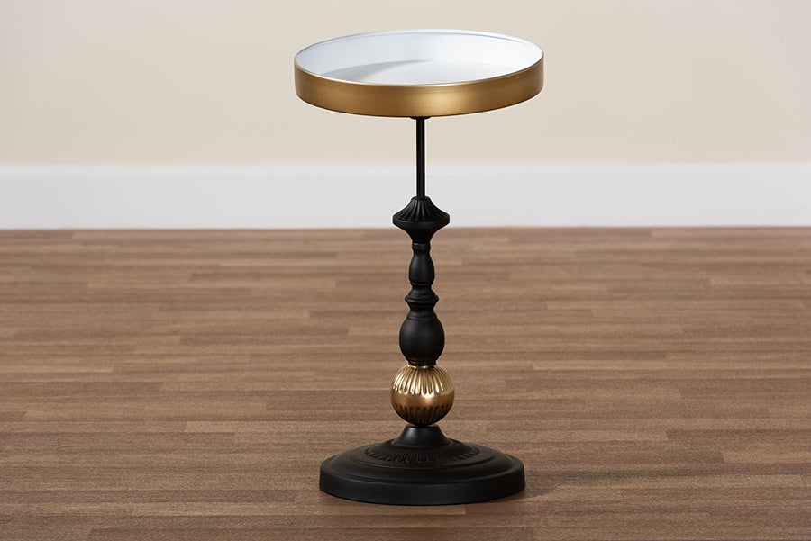 Javion Modern Glam Round Accent Side Table