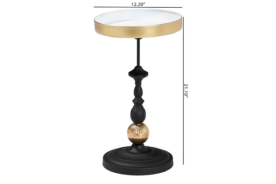 Javion Modern Glam Round Accent Side Table