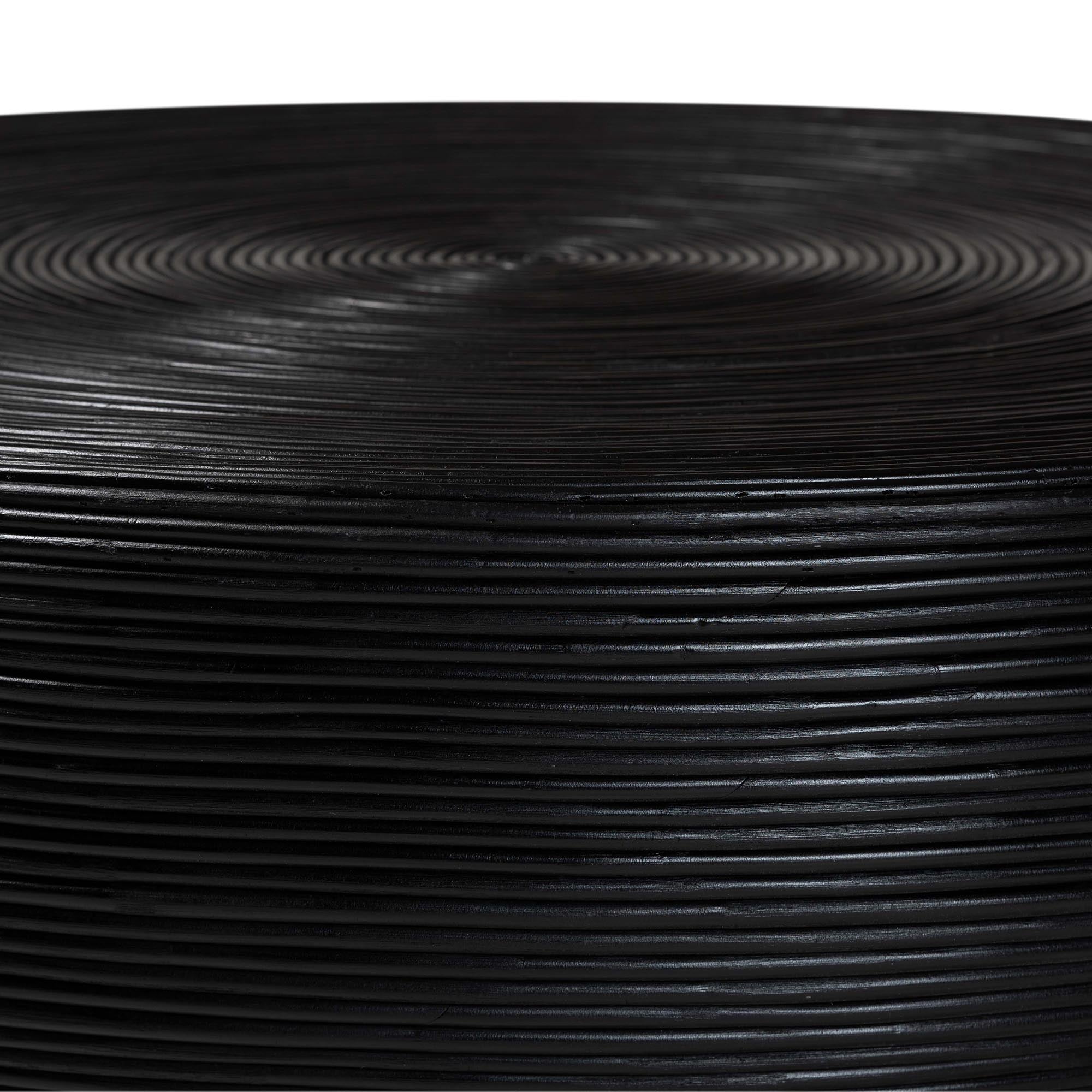 bali & pari Tokyo Laminated Rattan Coffee Table - Handcrafted Bowl-Shaped Center Table for Living Room, Coastal Boho Style Furniture in