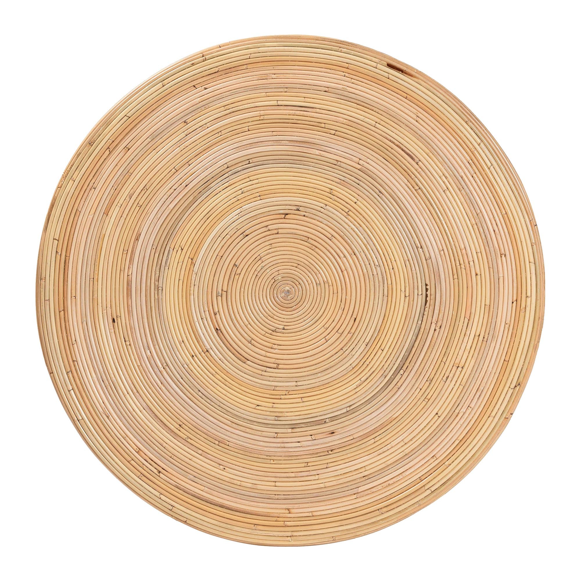 bali & pari Tokyo Laminated Rattan Coffee Table - Handcrafted Bowl-Shaped Center Table for Living Room, Coastal Boho Style Furniture in