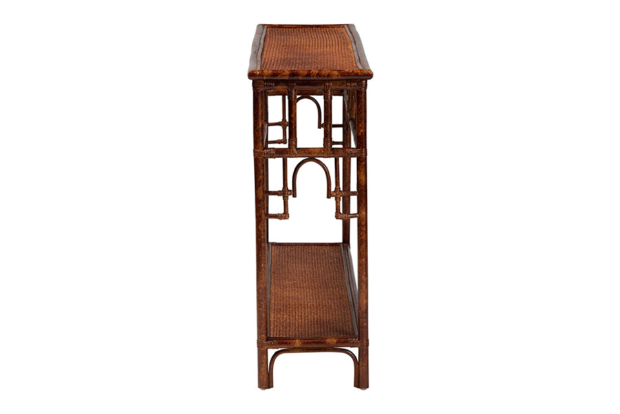 Bali & Pari Sebalio Tortoise Rattan Console Table
