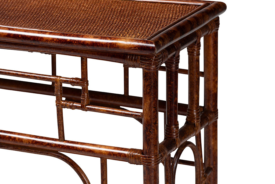 Bali & Pari Sebalio Tortoise Rattan Console Table