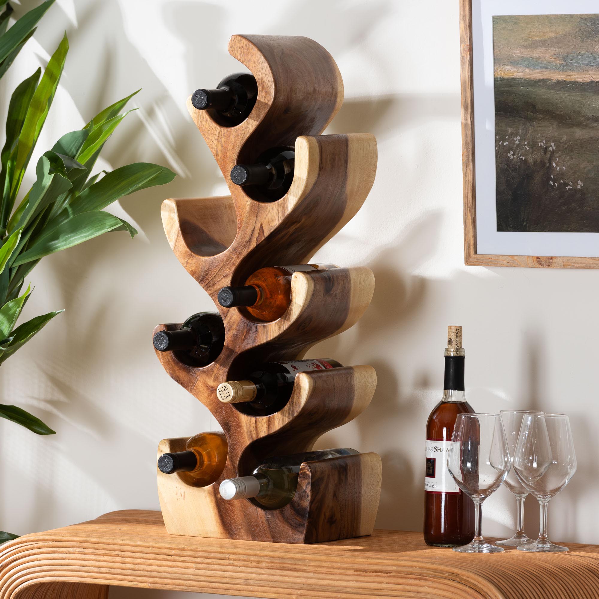 Bali & Pari Matana Suar Wood Wine Rack