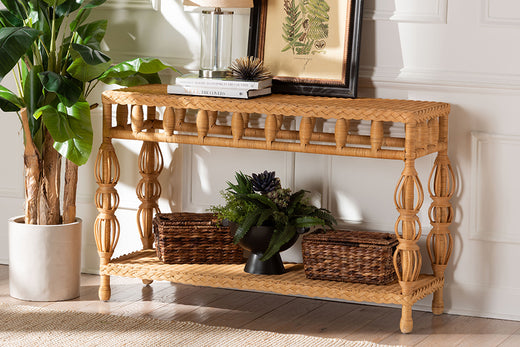 Bali & Pari Dolby Rattan Console Table