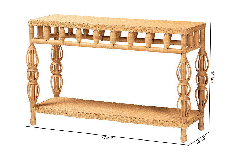 Bali & Pari Dolby Rattan Console Table