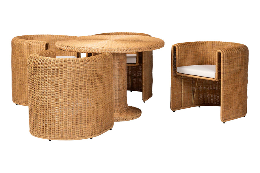 Bali & Pari Amaya 5-Piece Round Rattan Dining Set