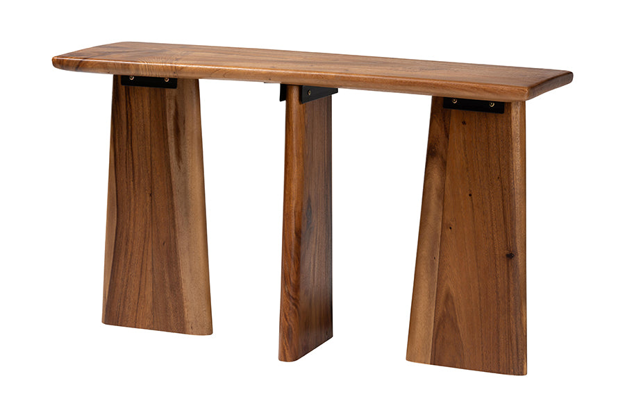 bali & pari Caruso Suar Wood Console Table - Live Edge Statement Table for Entryway or Living Room
