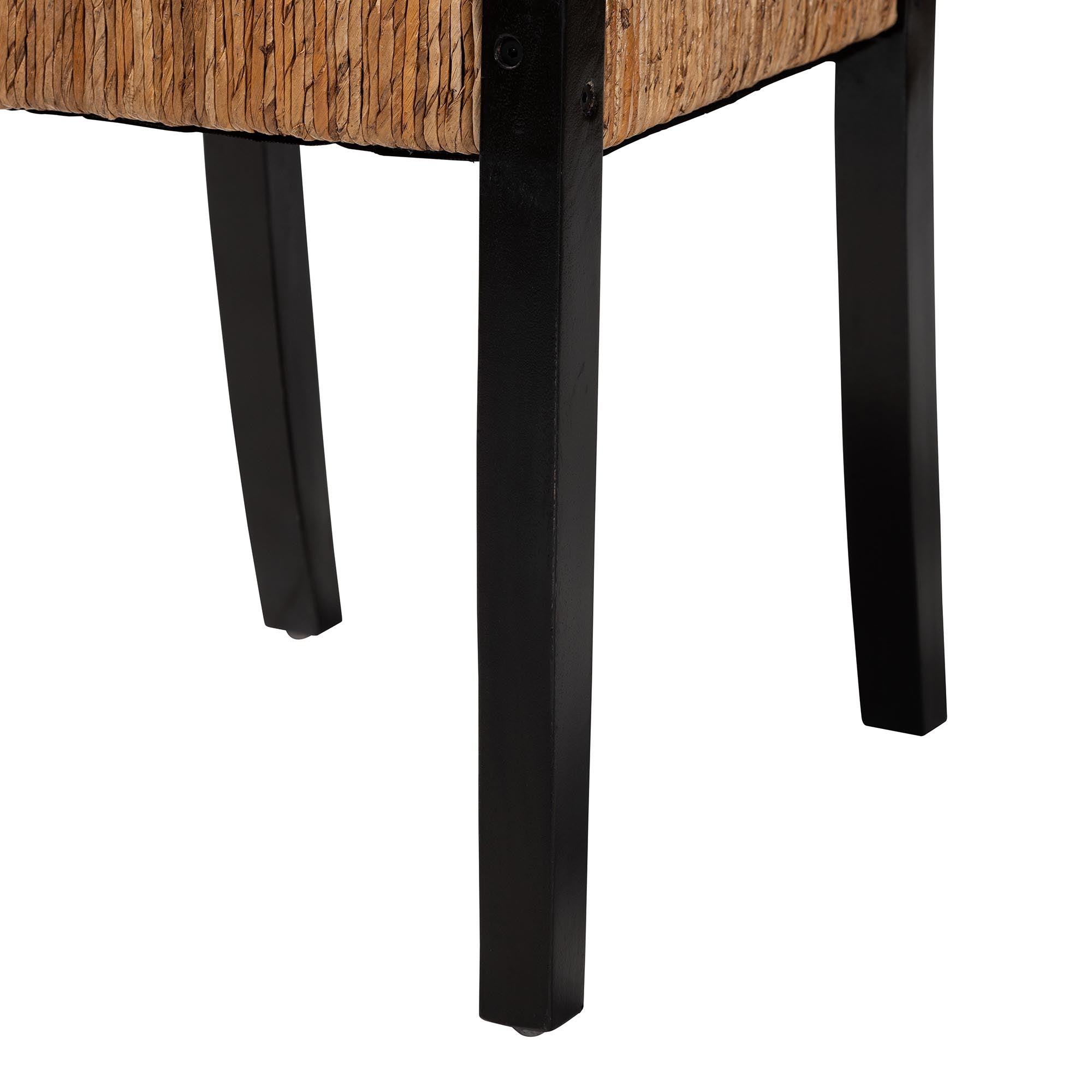 bali & pari Raniya Handwoven Seagrass Dining Chair Set of 2- Solid Mango Wood Frame with Woven Seat and Backrest, Rustic Boho Style Kitchen or Dining Room Seating,