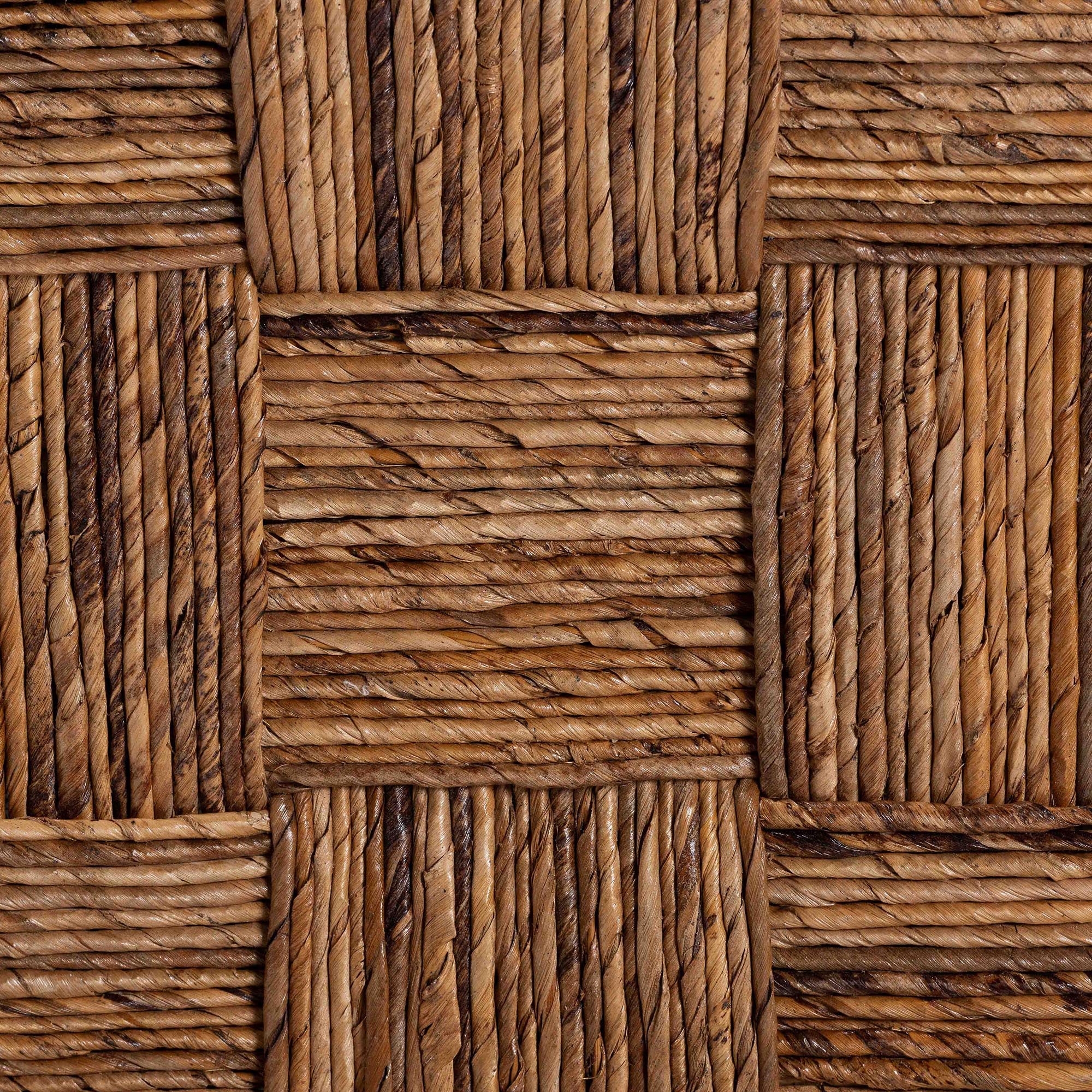 bali & pari Raniya Seagrass Counter Stool Set of 2 - Solid Mango Wood Frame with Woven Seat and Backrest, Rustic Boho Style Dining or Kitchen Island Seating,