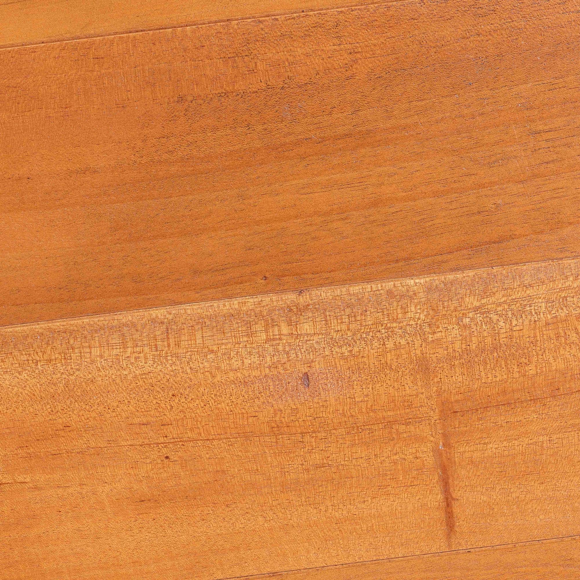 bali & pari Derenik Rattan and Mahogany Wood End Table - Boho Accent Side Table with Woven Basket Base, Coastal Style Nightstand or Living Room Table