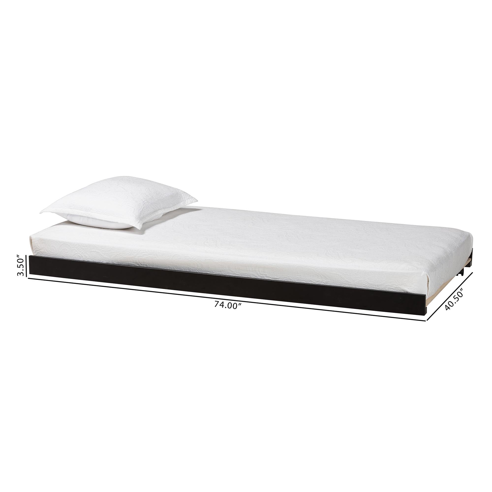 Lucera Trundle Underbed Low-Profile Rolling Base for Daybeds and Guest Rooms