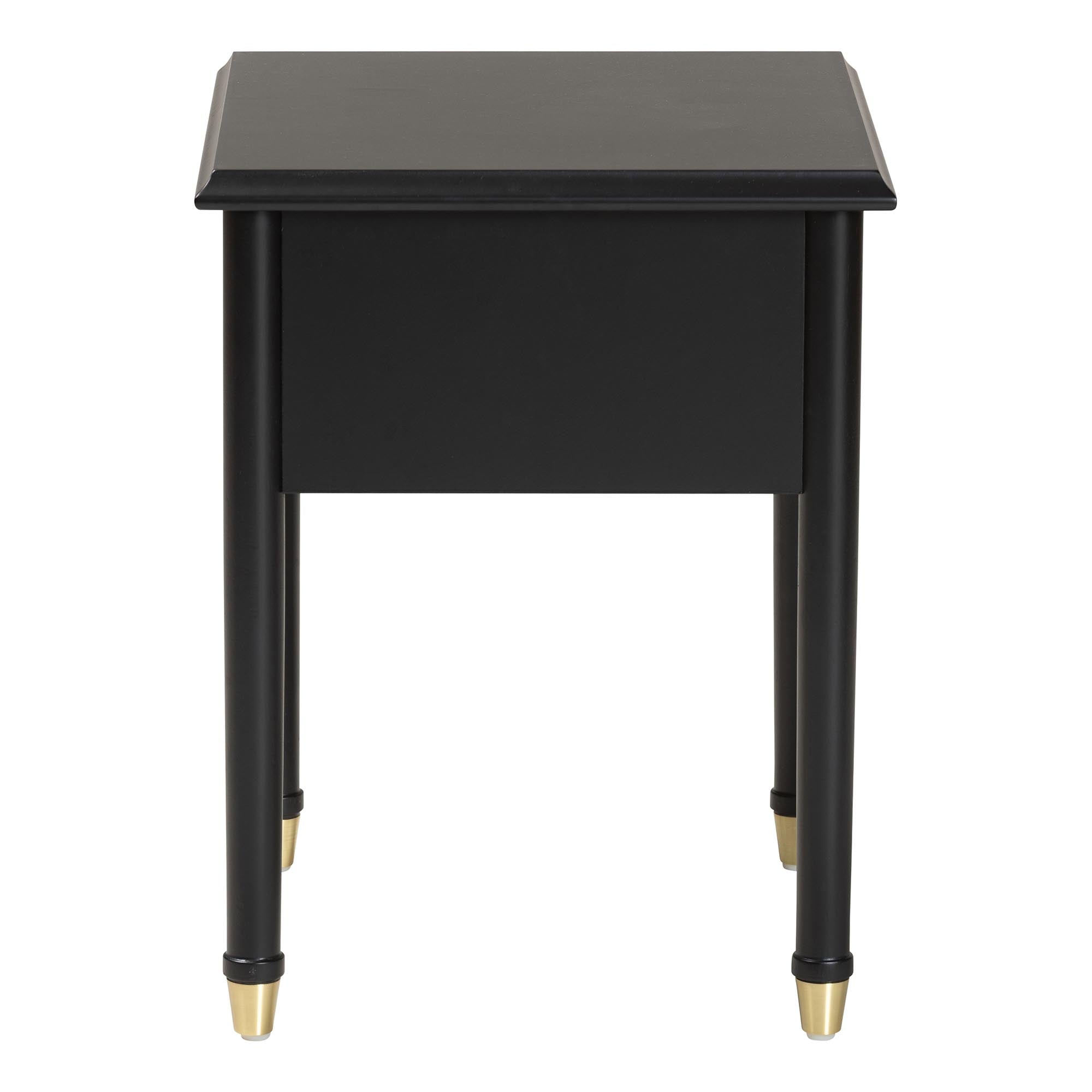 Tamra Wood Nightstand with Pullout Shelf - Modern Transitional Bedside Table with Metallic Accents