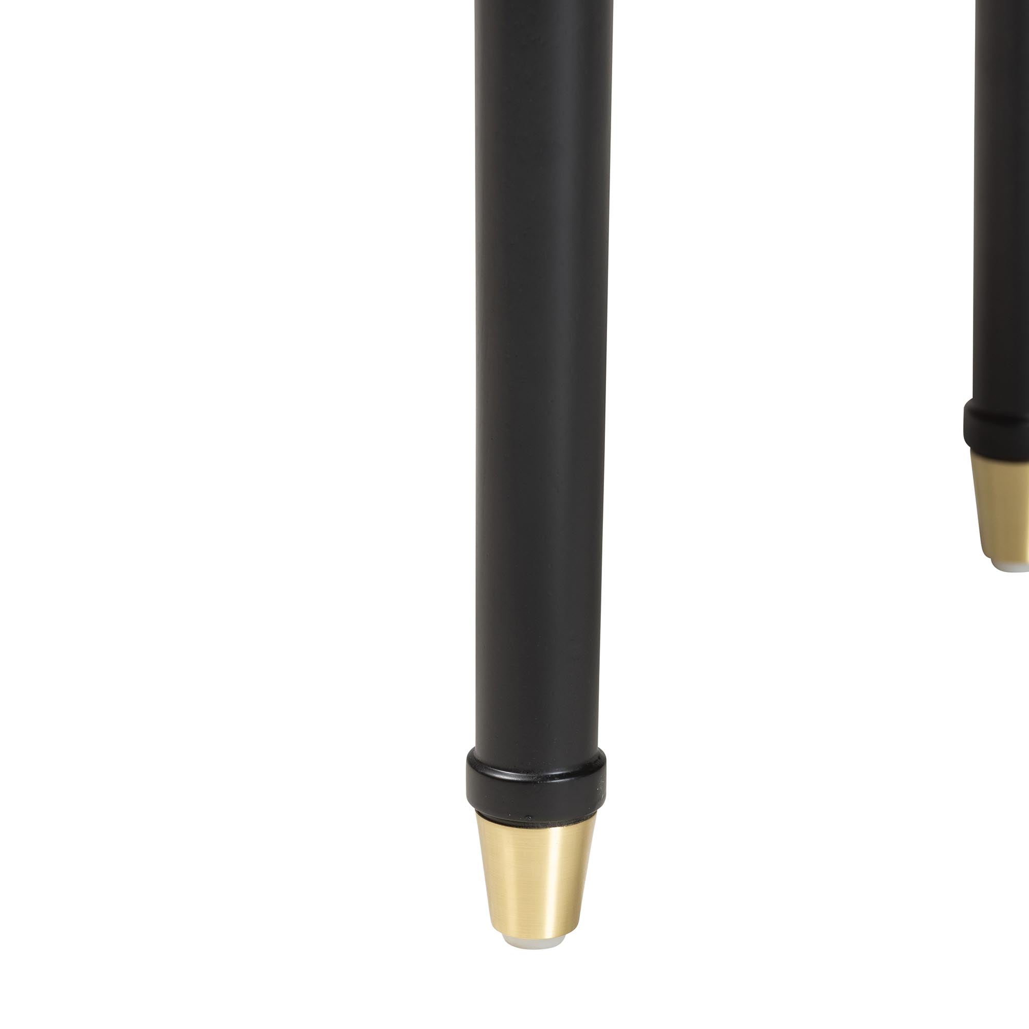 Tamra Wood Nightstand with Pullout Shelf - Modern Transitional Bedside Table with Metallic Accents