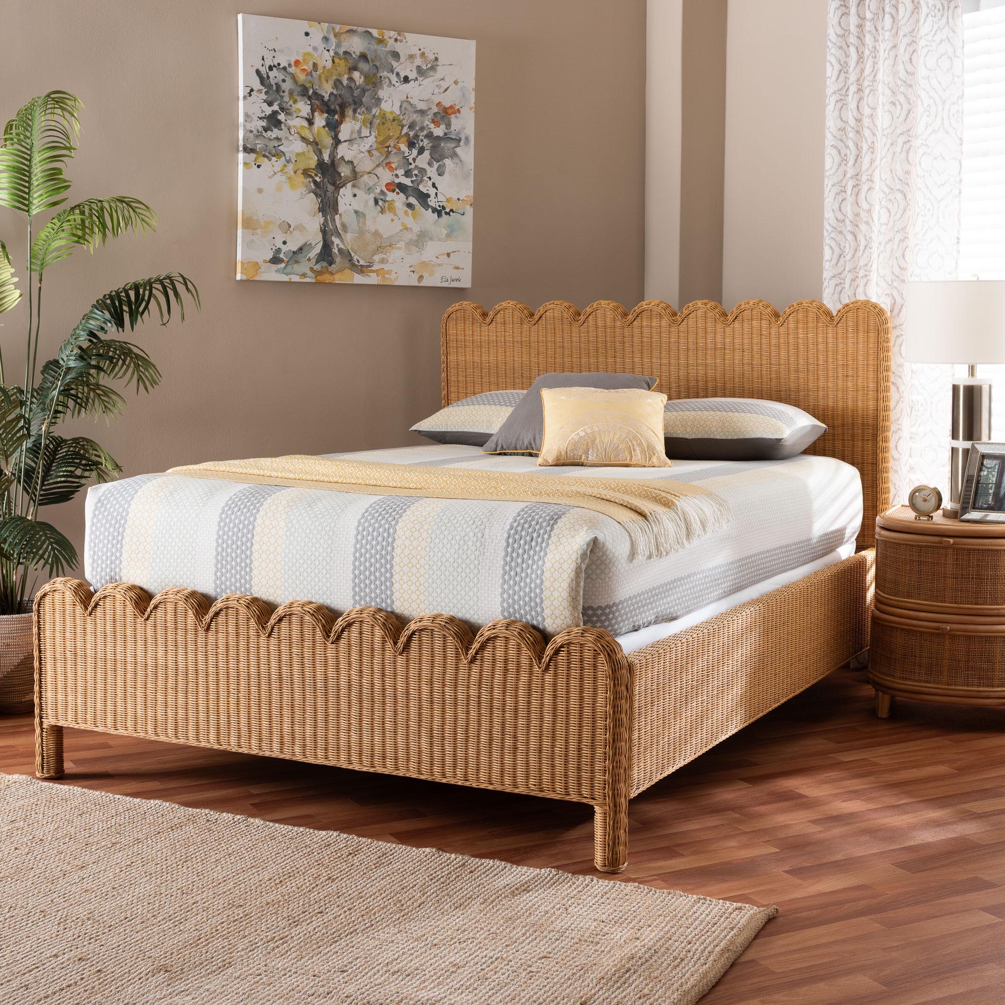Bali & Pari Maritza Scalloped Rattan Bed