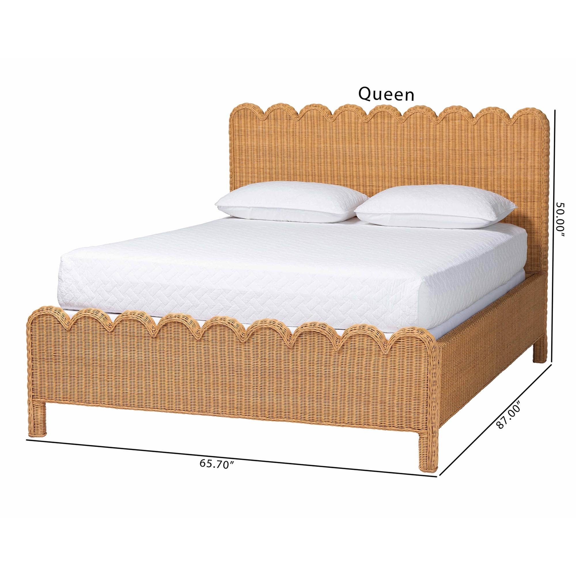 Bali & Pari Maritza Scalloped Rattan Bed