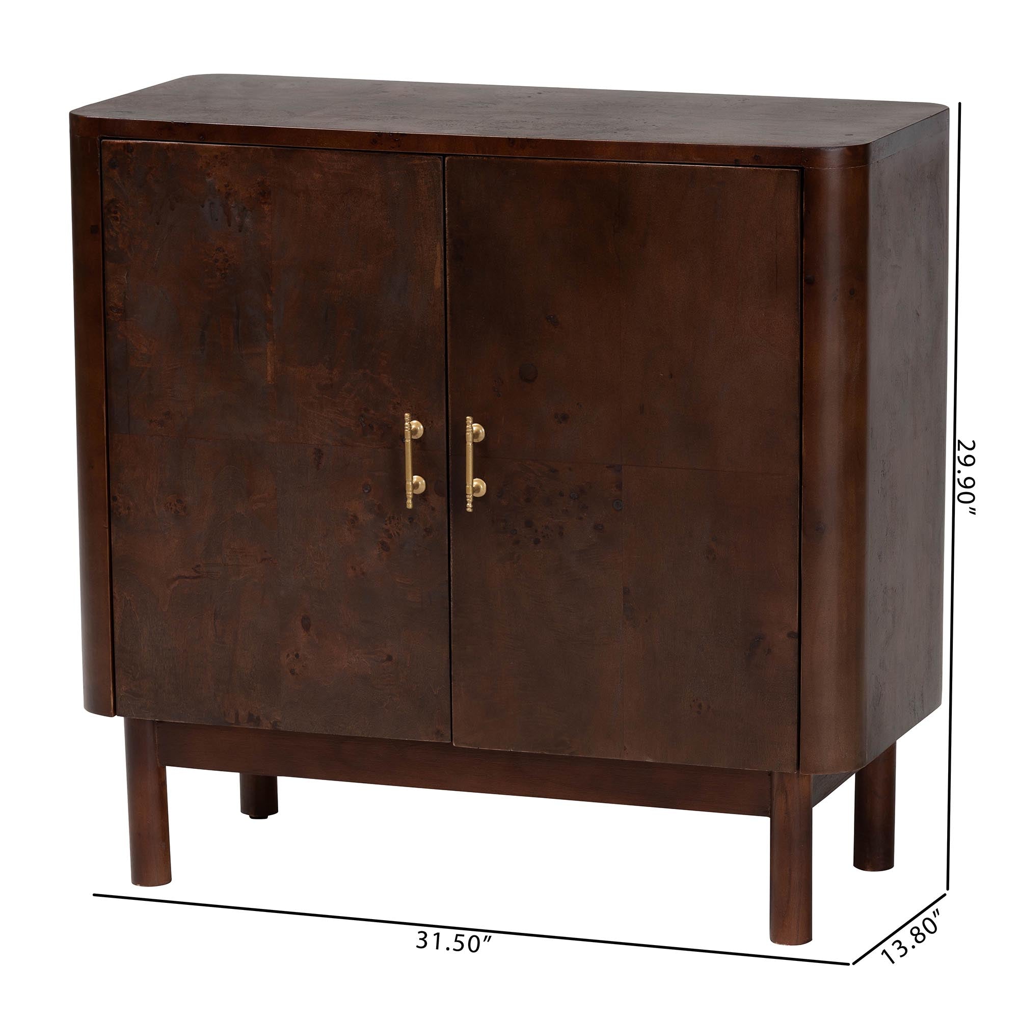 Bali & Pari Latika Real Burl Wood Storage Cabinet
