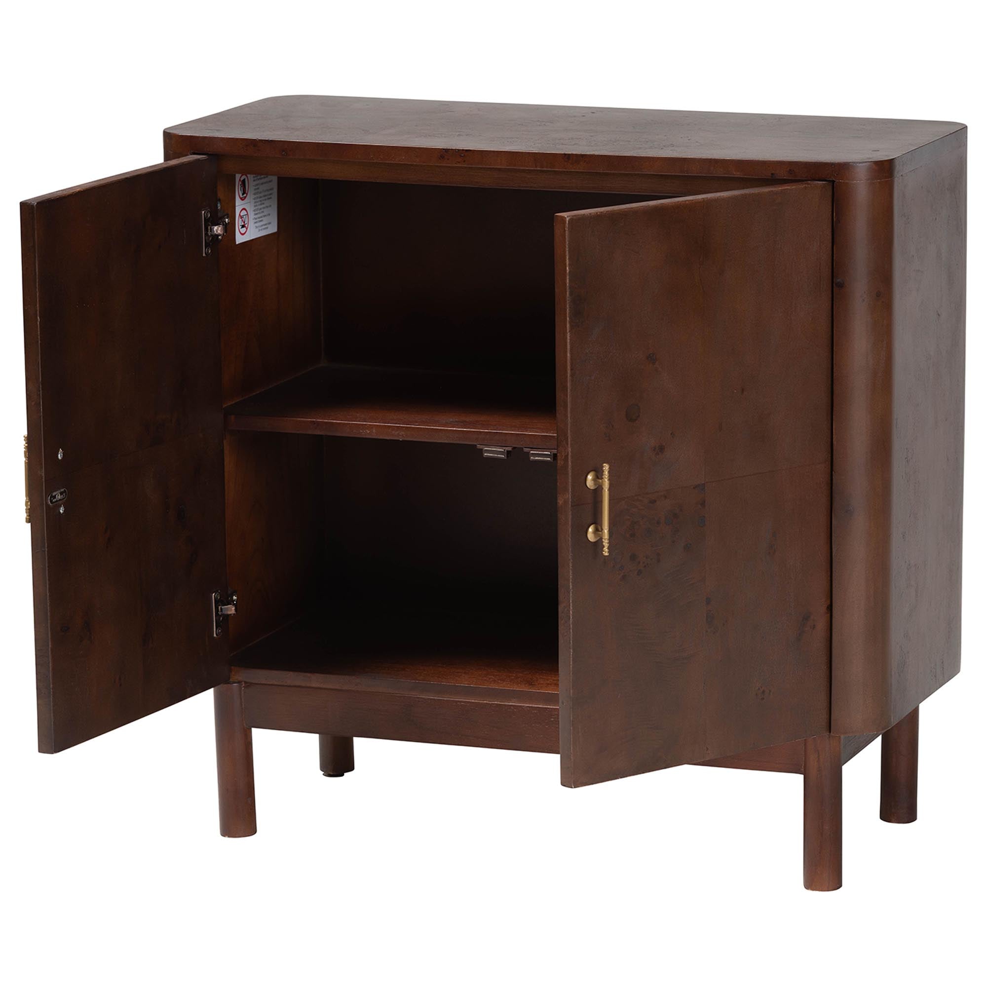 Bali & Pari Latika Real Burl Wood Storage Cabinet