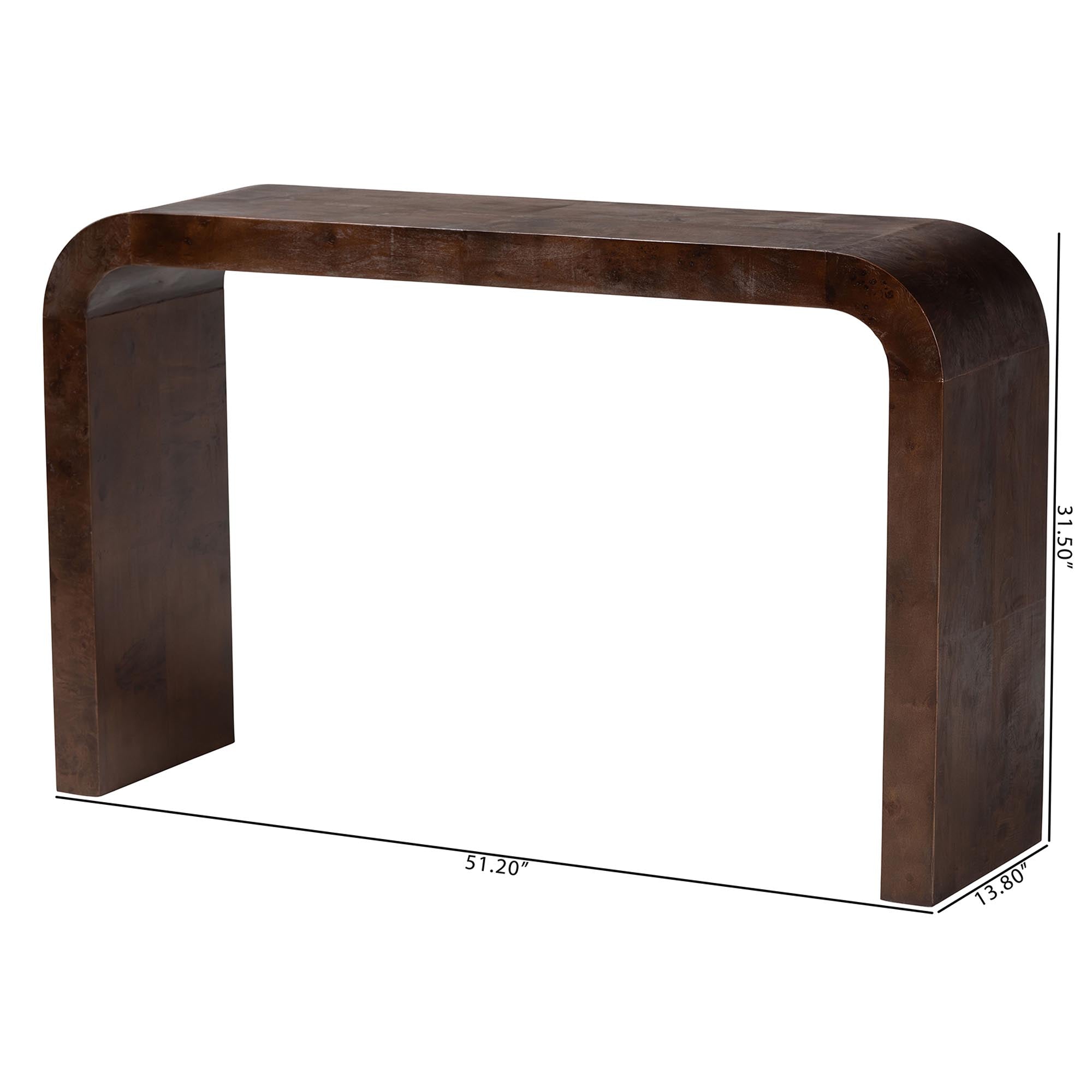 Bali & Pari Revelle Real Burl Wood Console Table