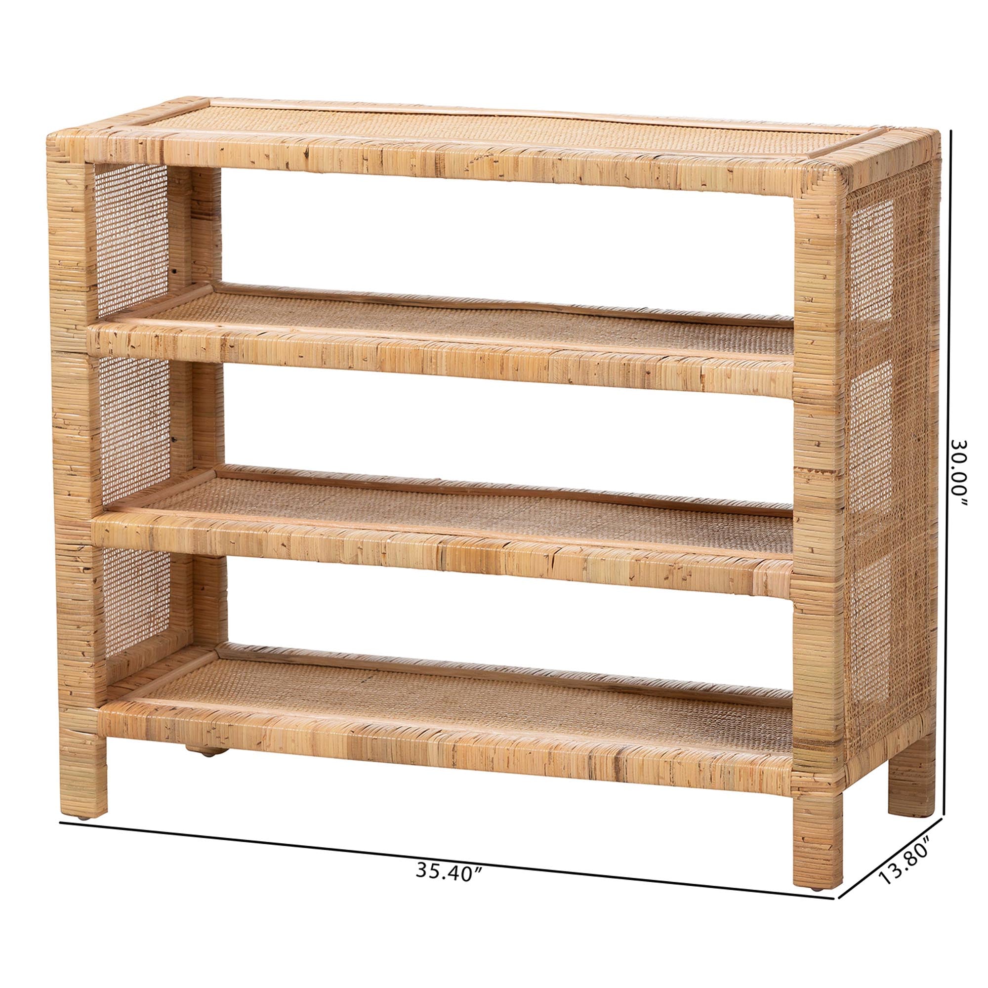 Bali & Pari Abelia Rattan 4-Tier Display Shelf