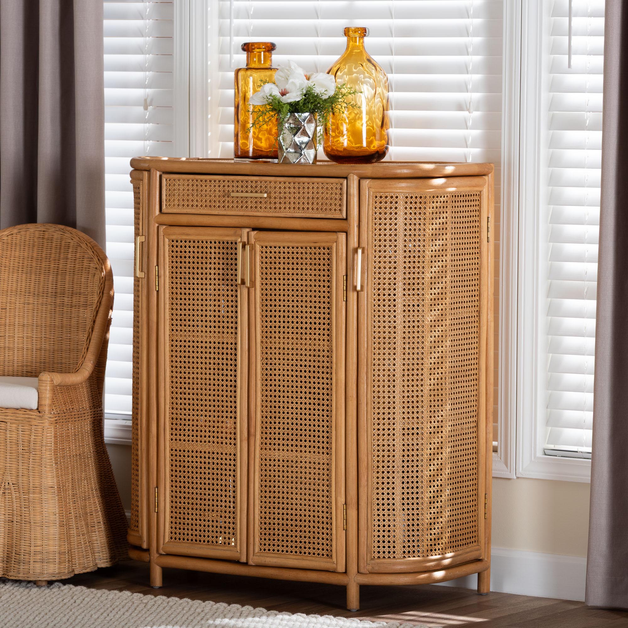 Bali & Pari McKenna Rattan Storage 1-Drawer Cabinet