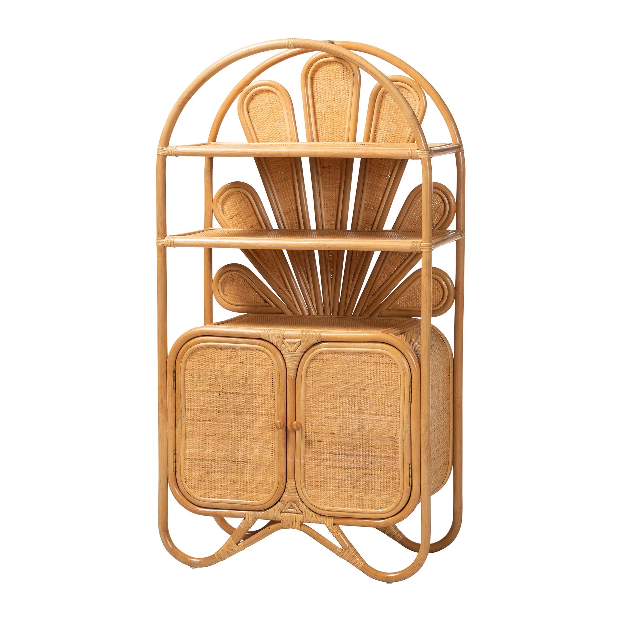 Bali & Pari Noreen Peacock Fan Rattan Cabinet