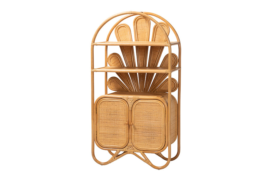 Bali & Pari Noreen Peacock Fan Rattan Cabinet