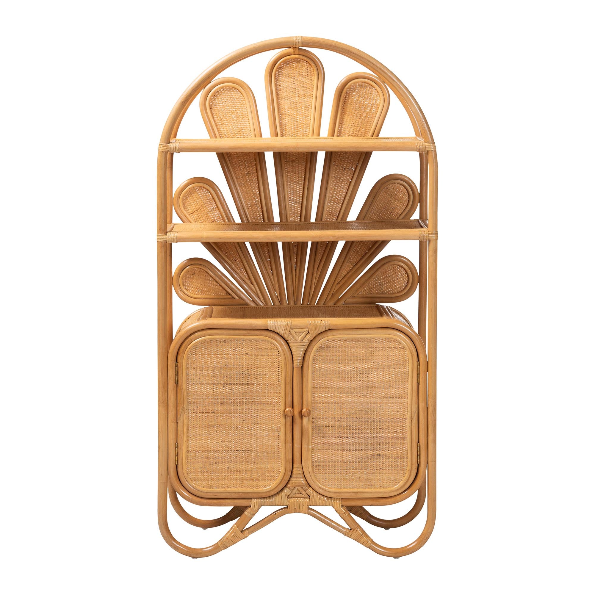 Bali & Pari Noreen Peacock Fan Rattan Cabinet