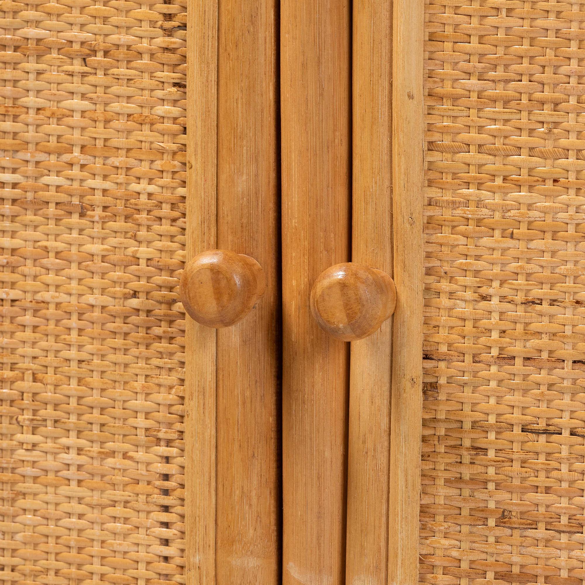Bali & Pari Noreen Peacock Fan Rattan Cabinet