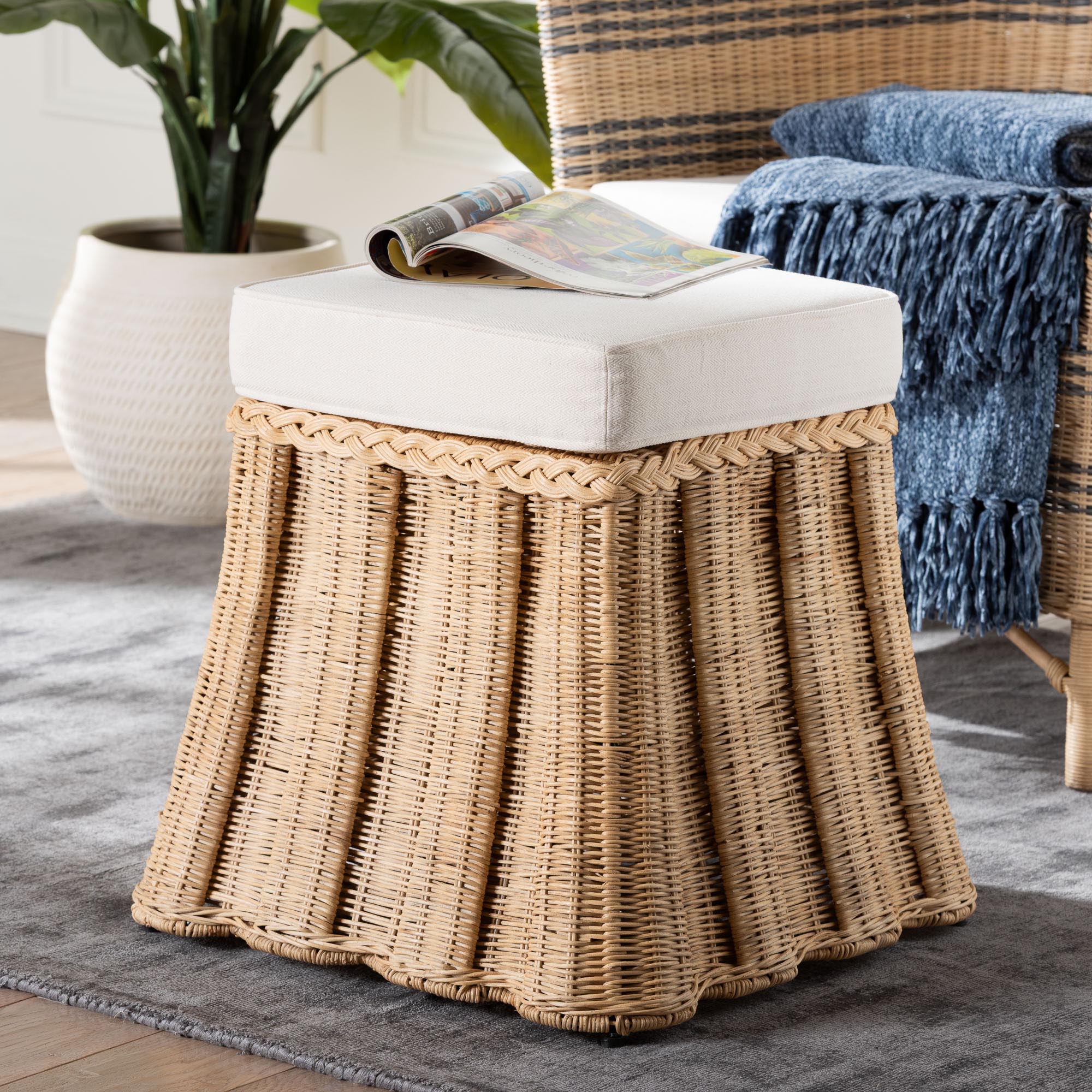 Bali & Pari Rotem Rattan Ottoman