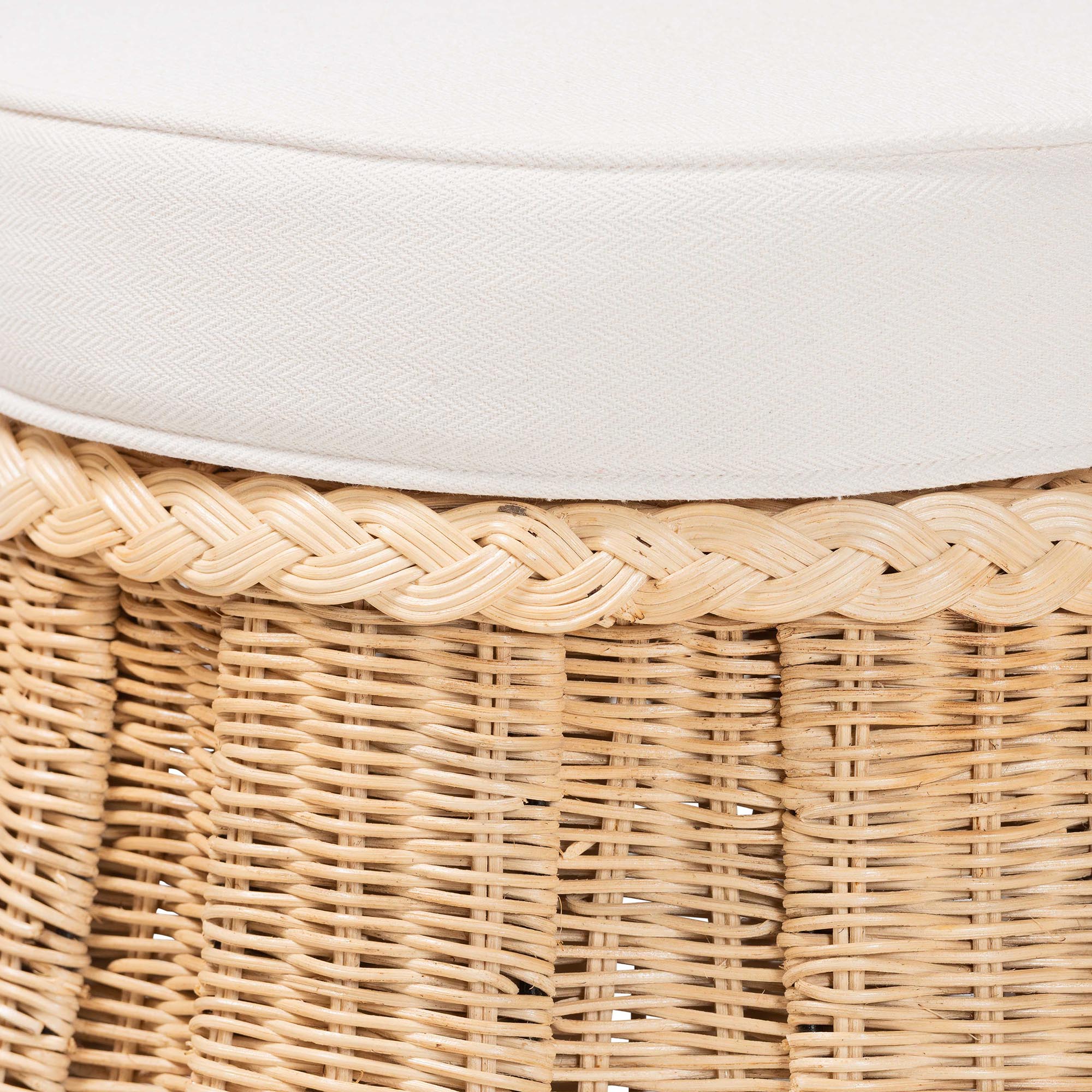 Bali & Pari Ying Round Rattan Ottoman