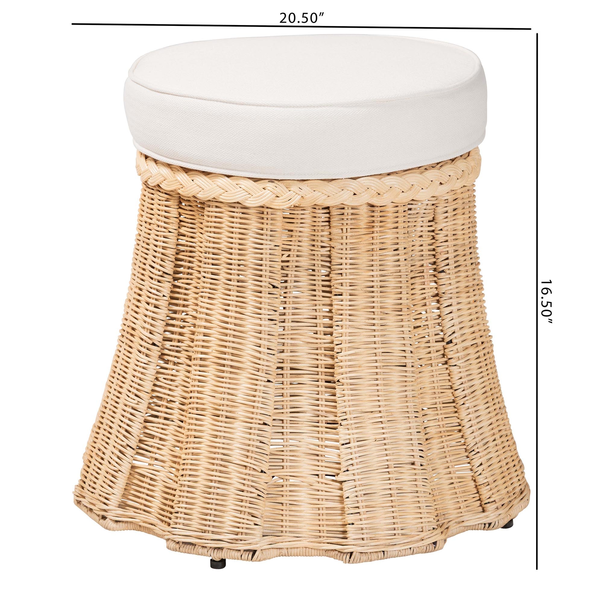 Bali & Pari Ying Round Rattan Ottoman
