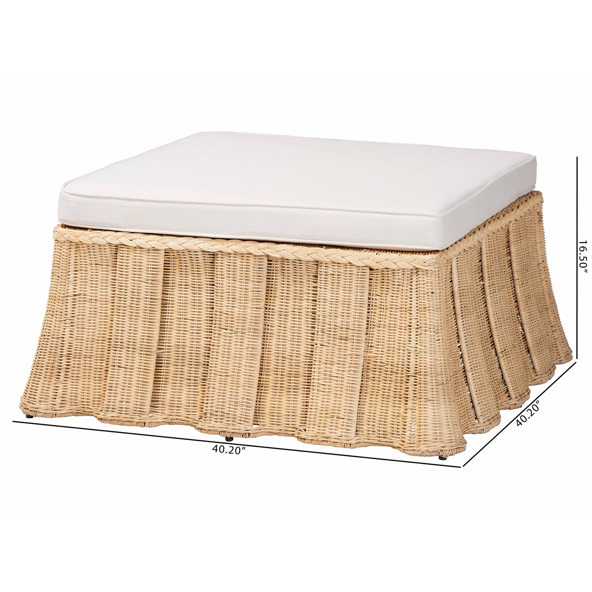 Bali & Pari Rotem Rattan Ottoman