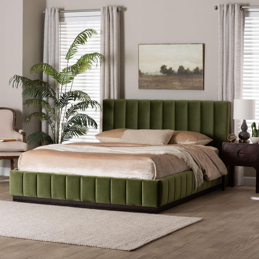 Granger Velvet Upholstered Platform Bed