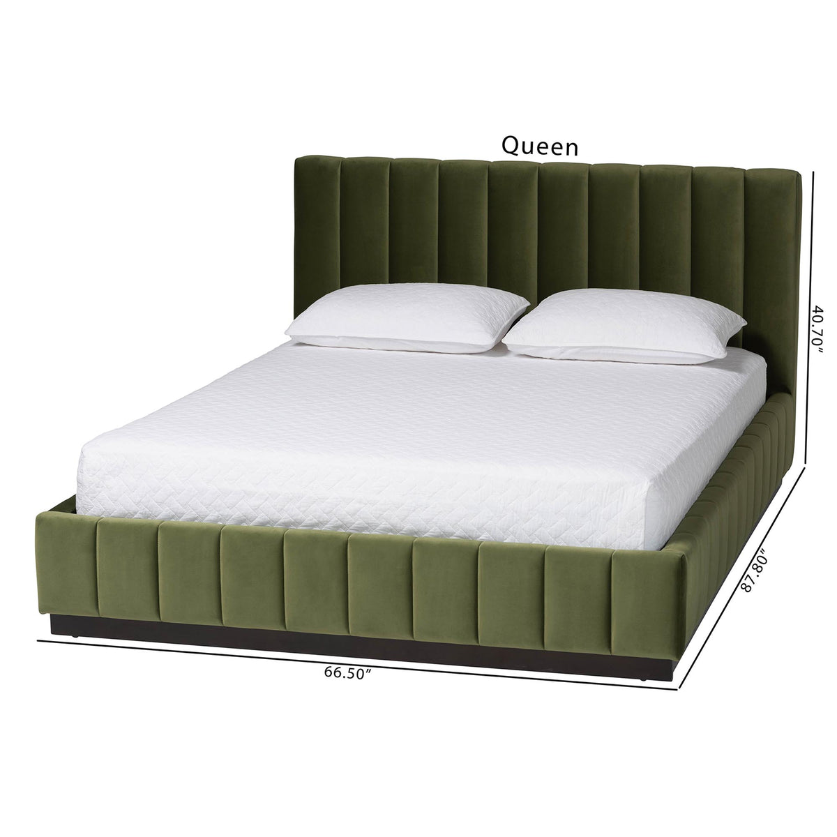Granger Velvet Upholstered Platform Bed