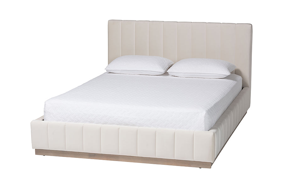 Granger Velvet Upholstered Platform Bed