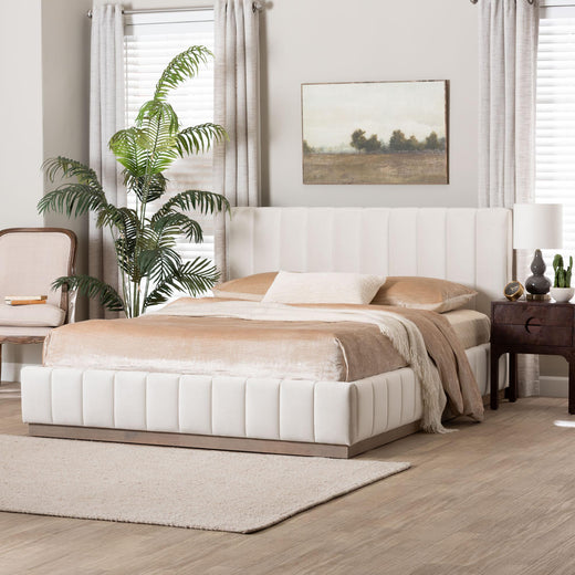 Granger Velvet Upholstered Platform Bed